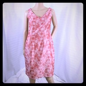 Donna Ricco Silk Floral Tank Top Dress Pink 6 S M